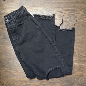 Womans size 2 baggy pretty little thing black denim pants